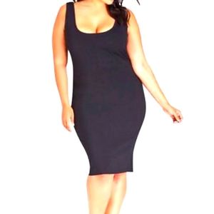 City Chic Navy Midi Dress